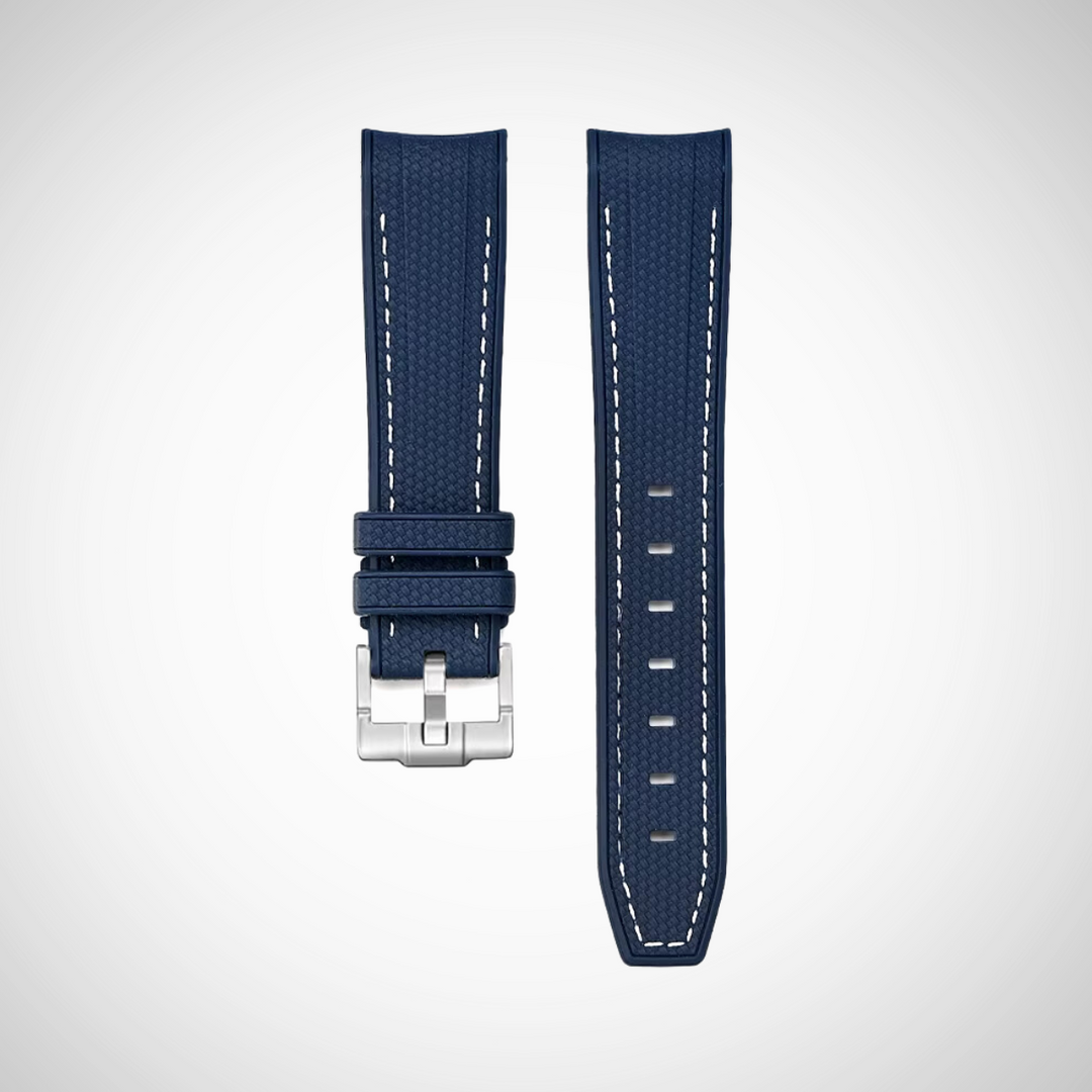 Rubber Flex Thread Curved Strap for Omega X Swatch MoonSwatch Mission to the Moon