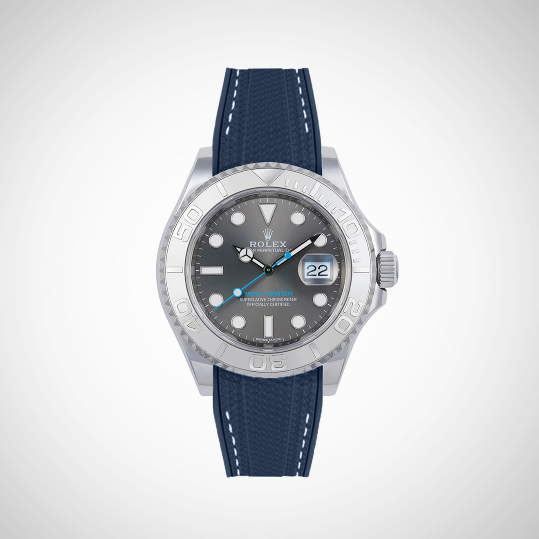 Rubber Flex Thread Curved Strap for Rolex Yacht-Master