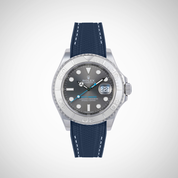 Rubber Flex Thread Curved Strap for Rolex Yacht-Master