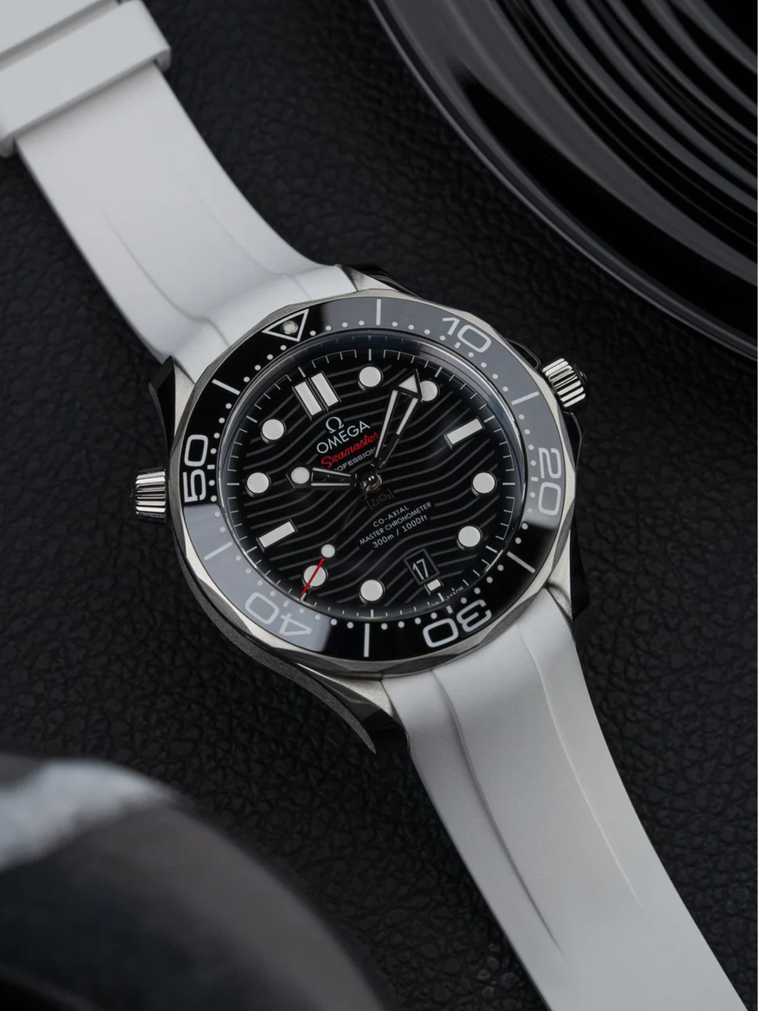 FKM Rubber Curved Strap for Omega X Swatch MoonSwatch Mission To Earth Phase