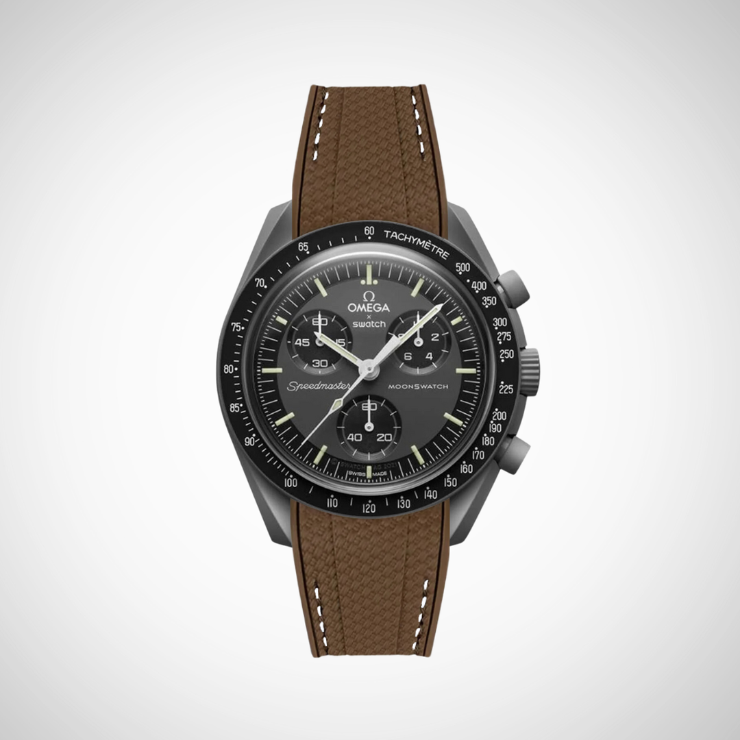 Rubber Flex Thread Curved Strap for Omega X Swatch MoonSwatch Mission to Mercury