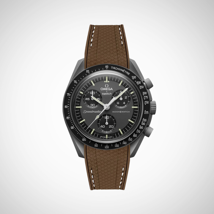 Rubber Flex Thread Curved Strap for Omega X Swatch MoonSwatch Mission to Mercury