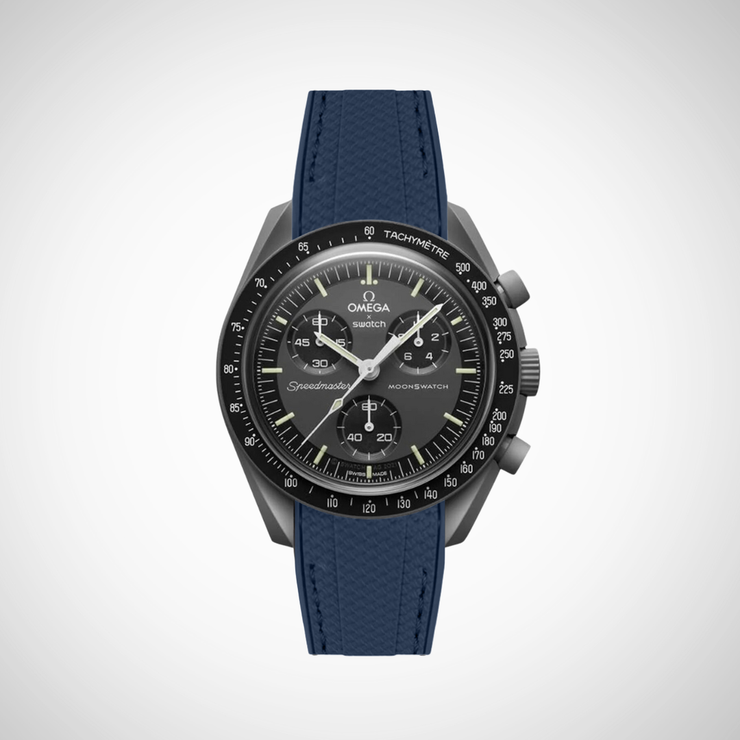 Rubber Flex Thread Curved Strap for Omega X Swatch MoonSwatch Mission to Mercury
