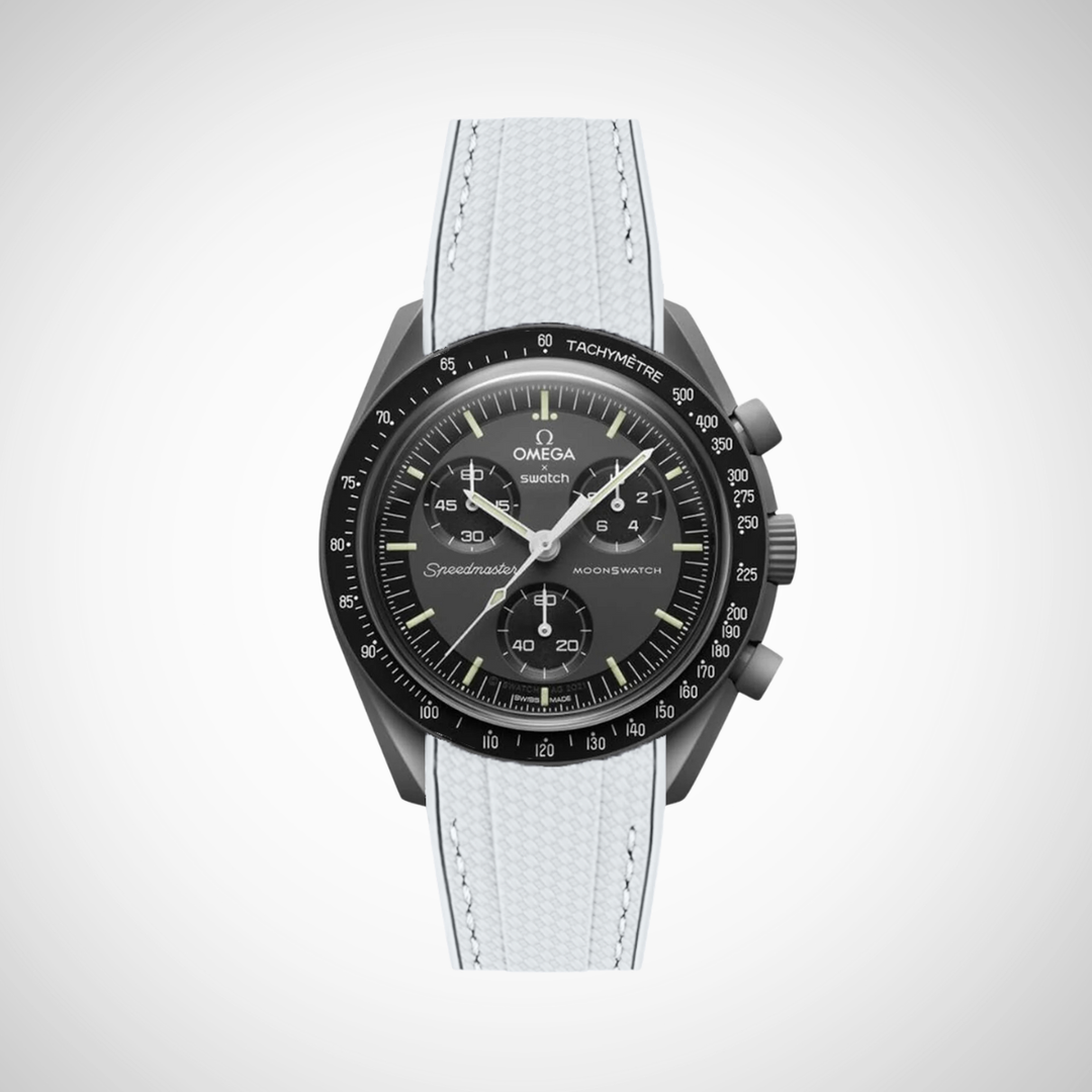 Rubber Flex Thread Curved Strap for Omega X Swatch MoonSwatch Mission to Mercury