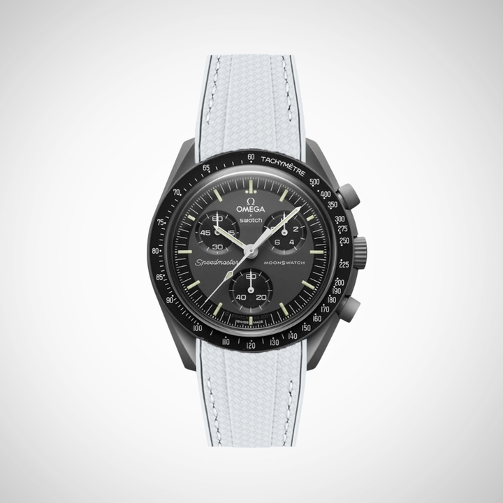 Rubber Flex Thread Curved Strap for Omega X Swatch MoonSwatch Mission to Mercury