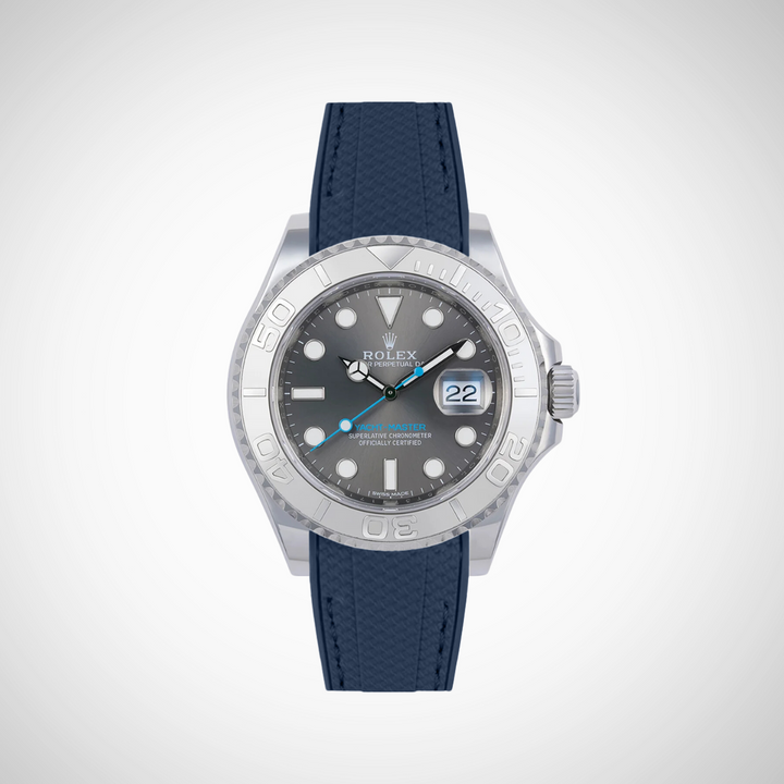 Rubber Flex Thread Curved Strap for Rolex Yacht-Master