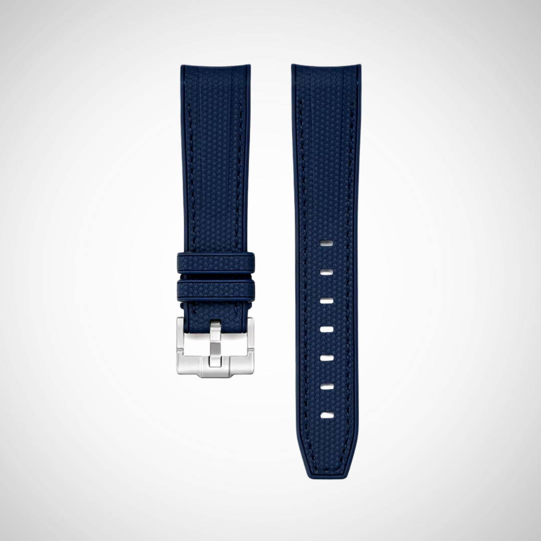 Rubber Flex Thread Curved Strap for Omega X Swatch MoonSwatch Mission to the Super Blue Moonphase