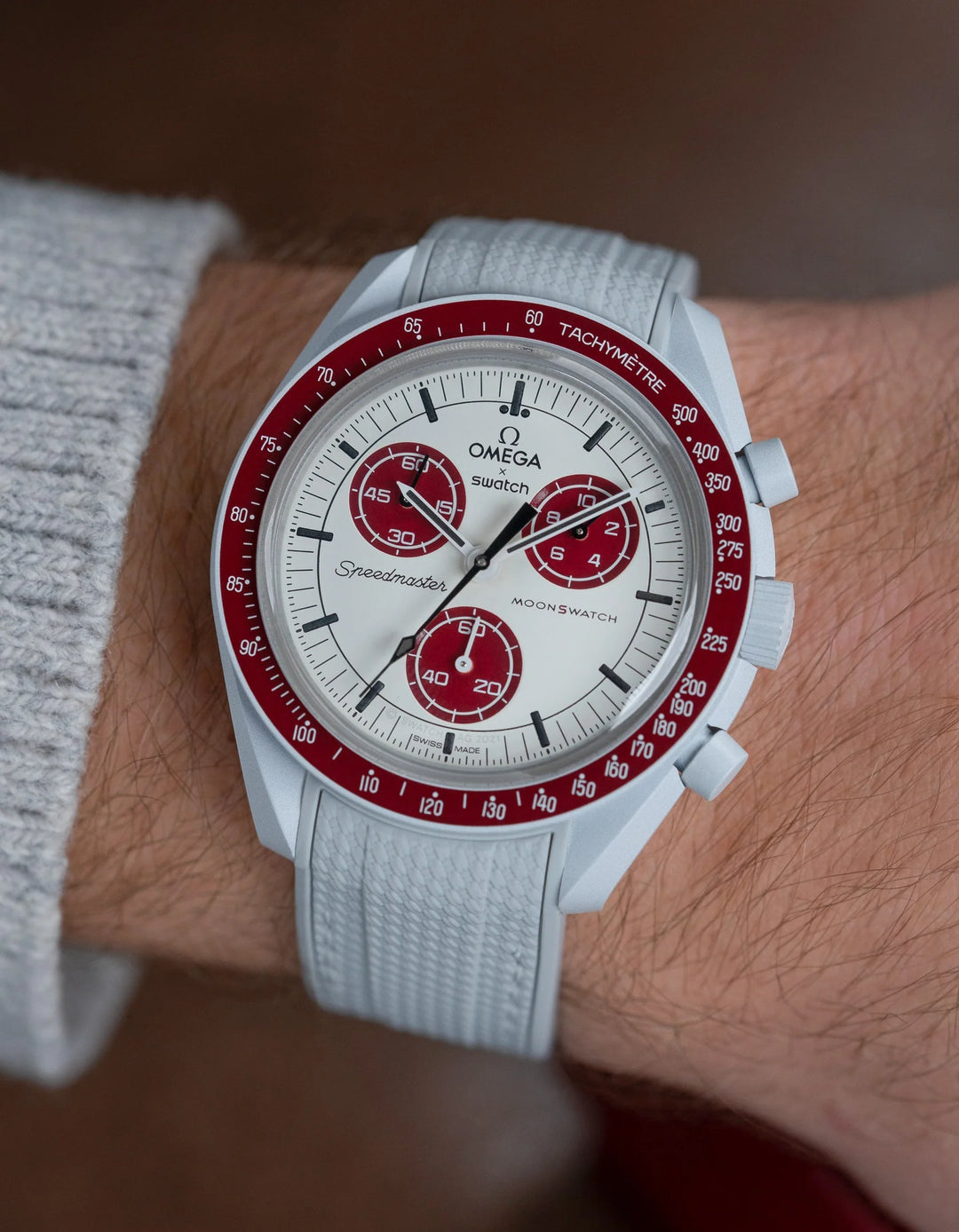 Rubber Flex Thread Curved Strap for Omega X Swatch MoonSwatch Mission to Pluto