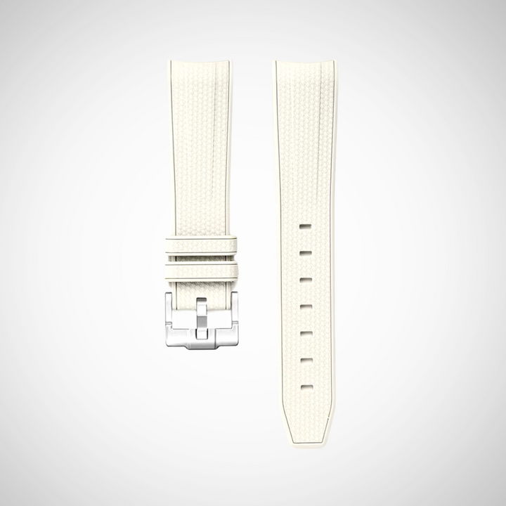Rubber Flex Thread 20mm Curved Strap - Sand Beige