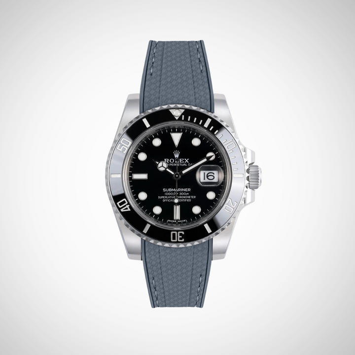 Rubber Flex Thread Curved Strap for Rolex Submariner