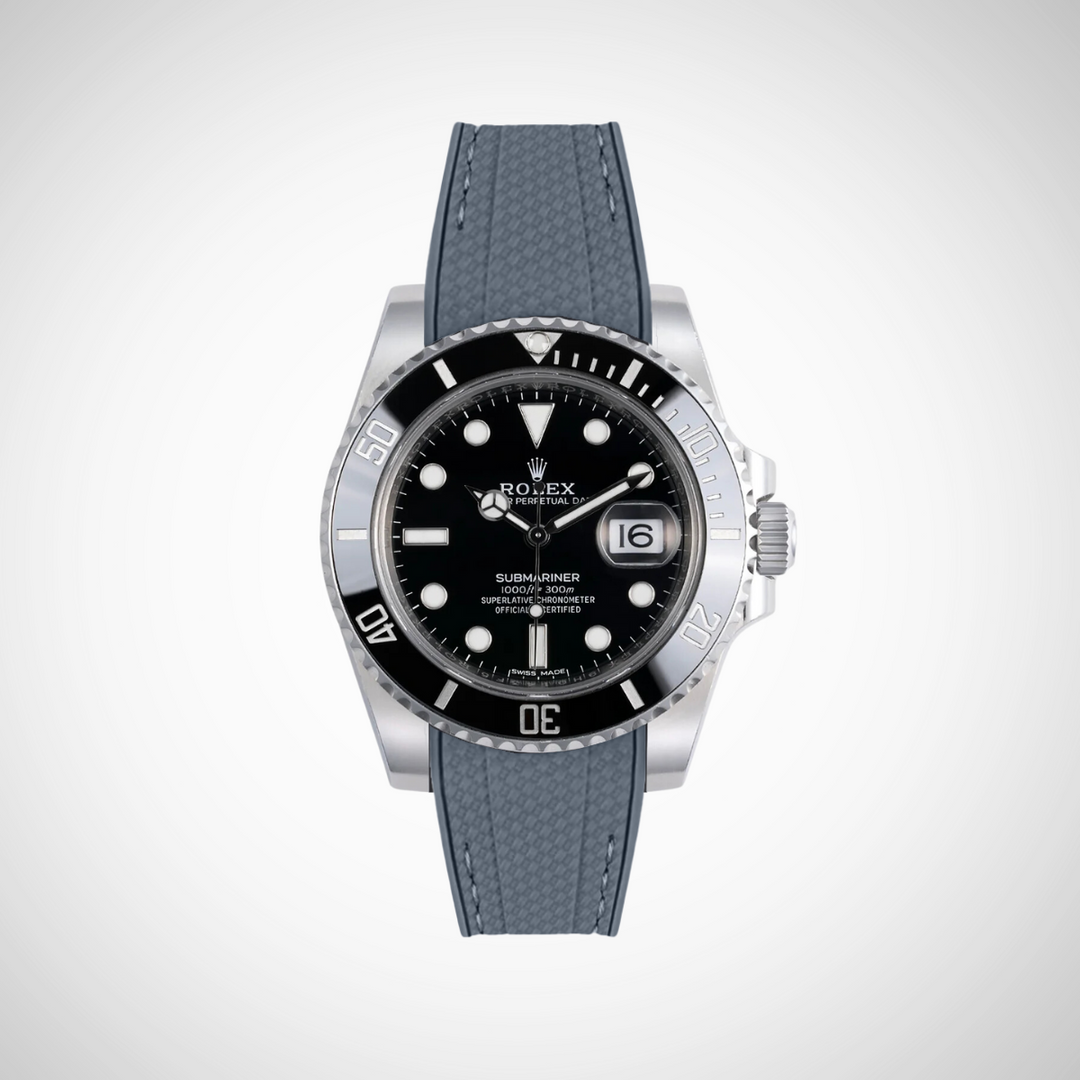 Rubber Flex Thread Curved Strap for Rolex Submariner