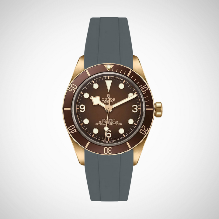 FKM Rubber Curved Strap For Tudor Black Bay 58 Bronze