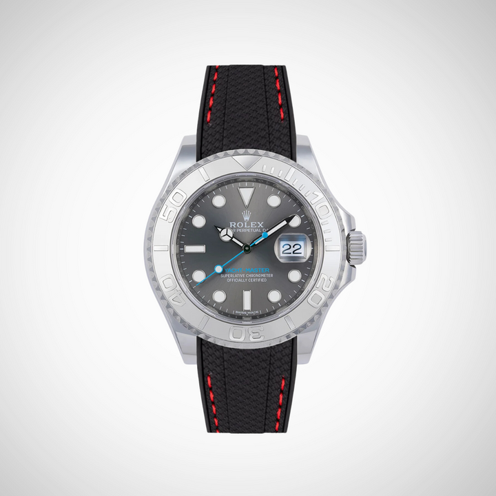Rubber Flex Thread Curved Strap for Rolex Yacht-Master