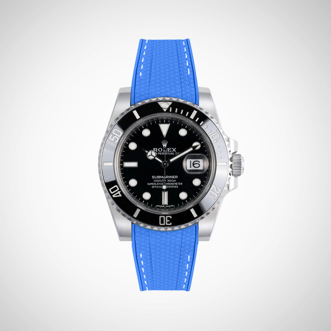 Rubber Flex Thread Curved Strap for Rolex Submariner