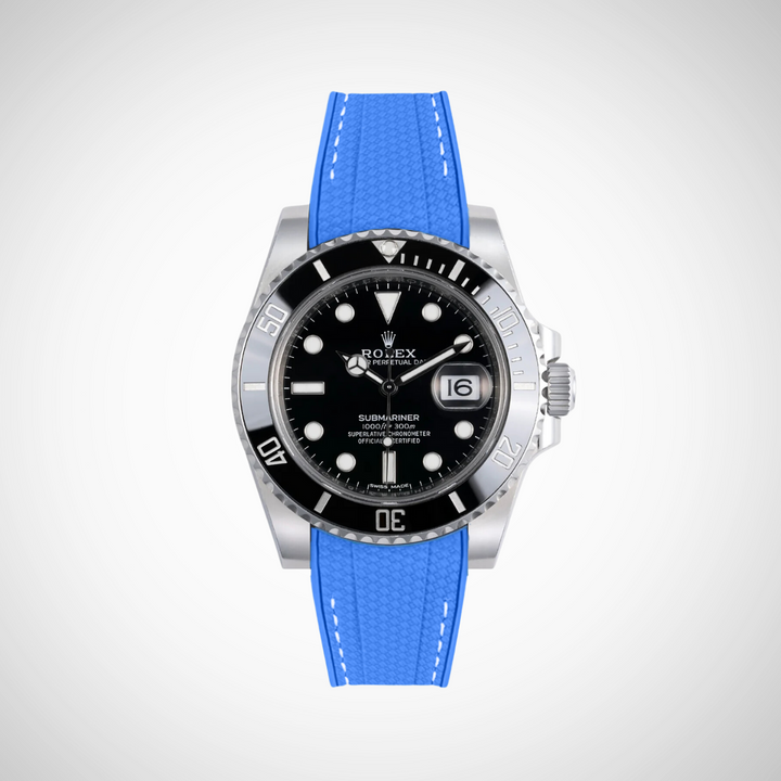 Rubber Flex Thread Curved Strap for Rolex Submariner