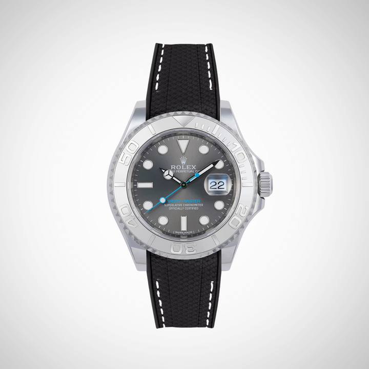 Rubber Flex Thread Curved Strap for Rolex Yacht-Master