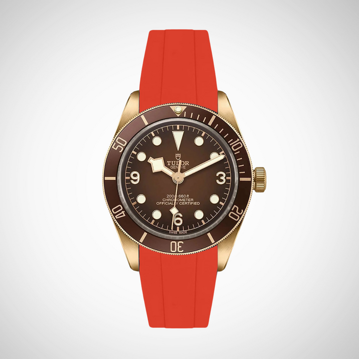 FKM Rubber Curved Strap For Tudor Black Bay 58 Bronze
