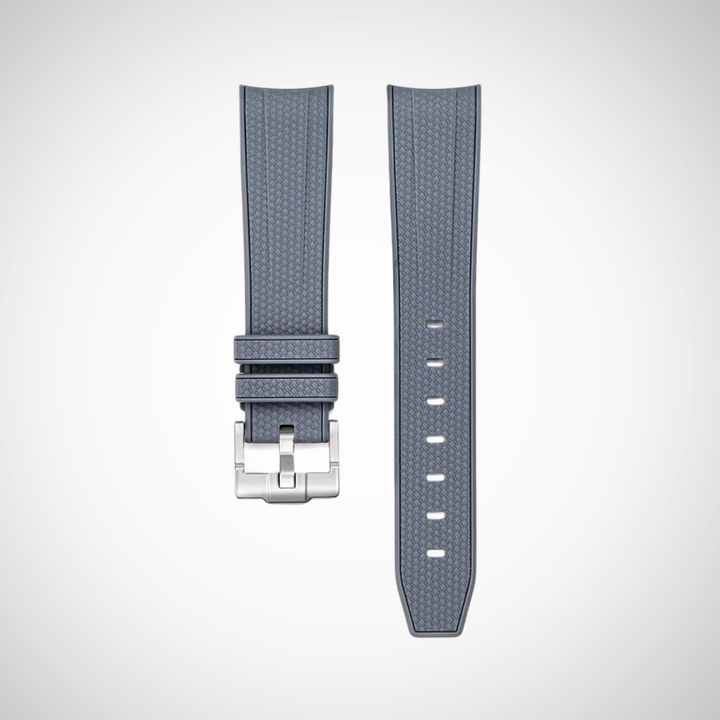 Rubber Flex Thread 20mm Curved Strap - Dark Grey