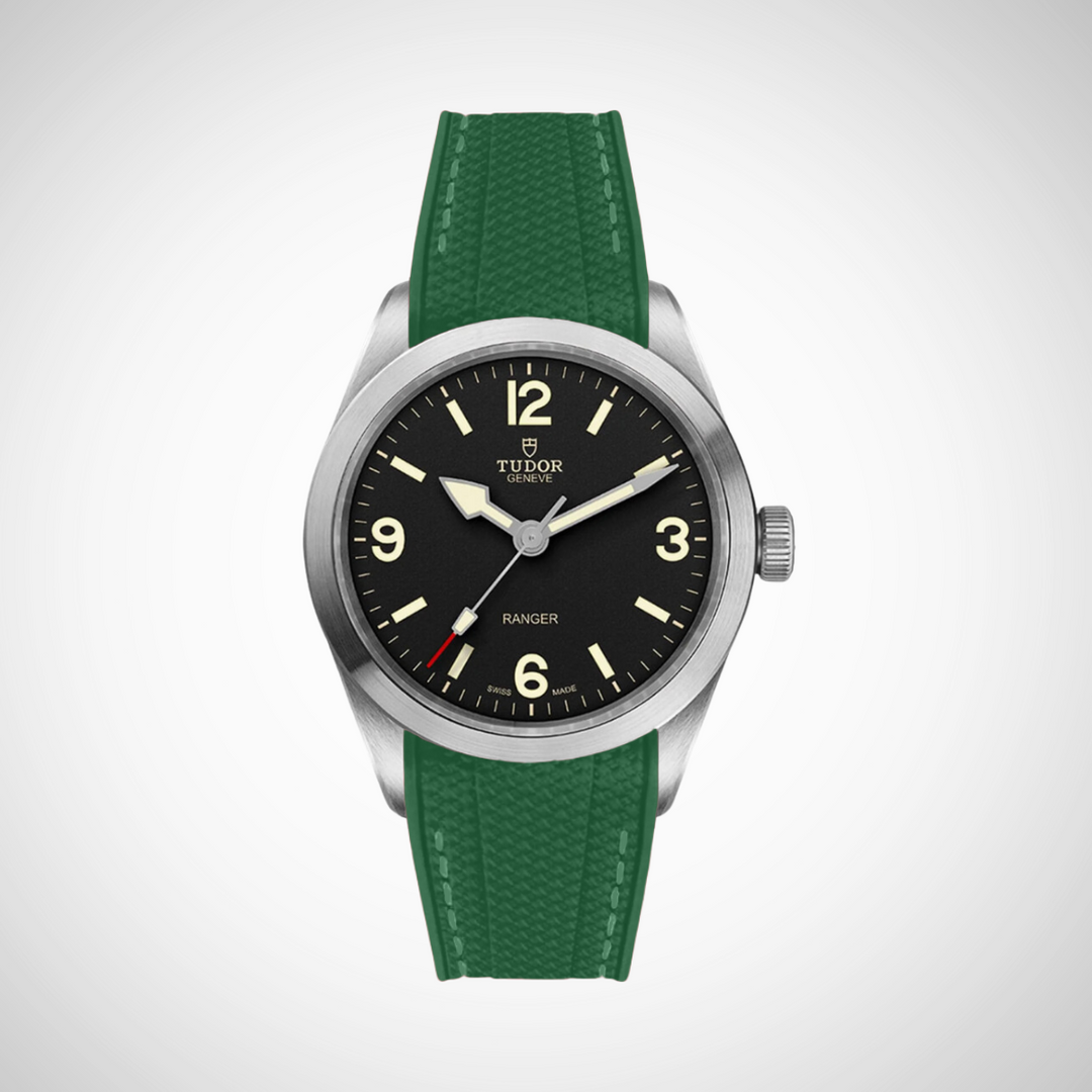 Rubber Flex Thread Curved Strap for Tudor Ranger 39mm