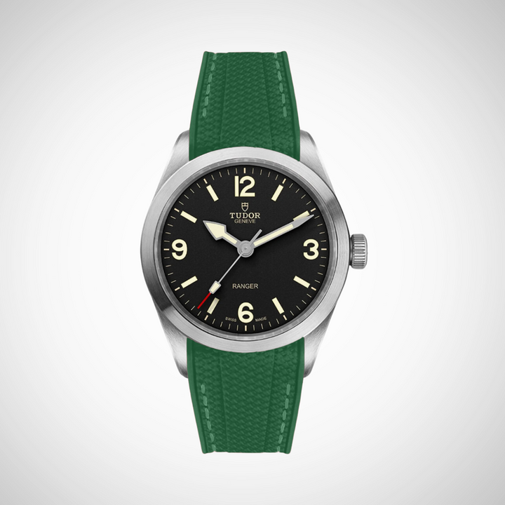 Rubber Flex Thread Curved Strap for Tudor Ranger 39mm