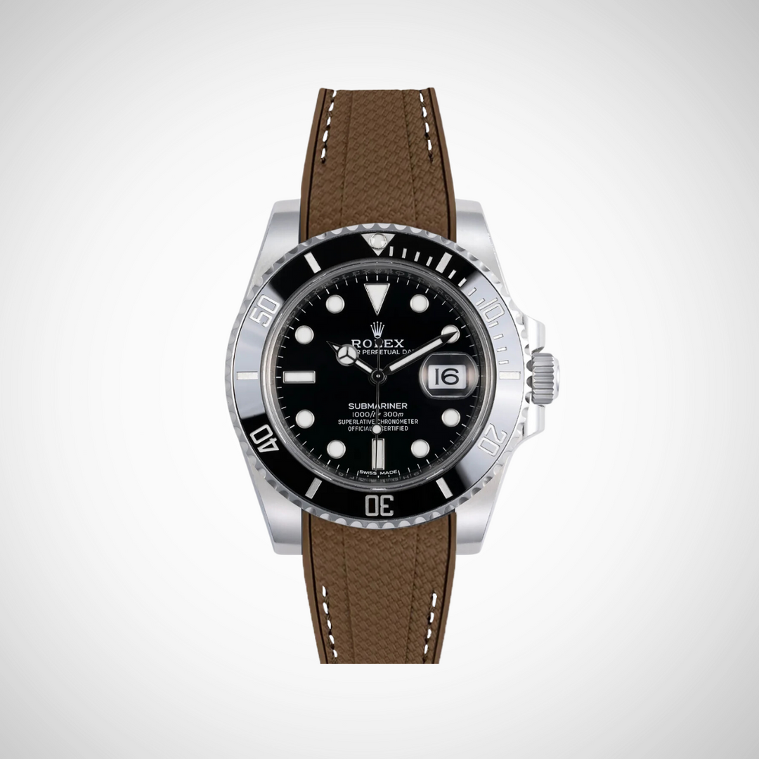 Rubber Flex Thread Curved Strap for Rolex Submariner