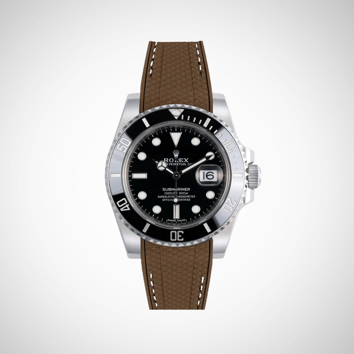 Rubber Flex Thread Curved Strap for Rolex Submariner