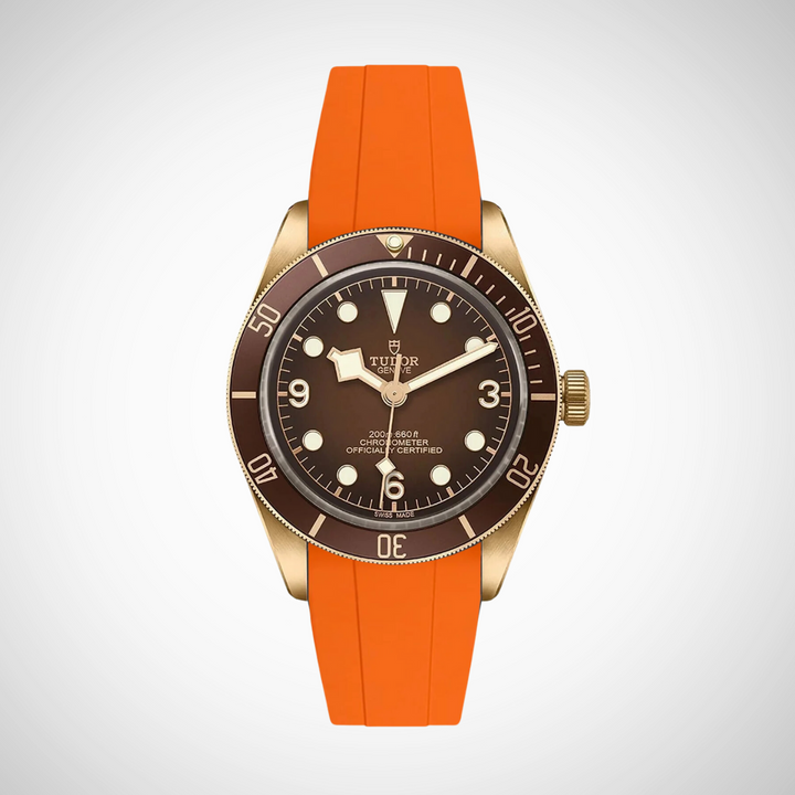 FKM Rubber Curved Strap For Tudor Black Bay 58 Bronze