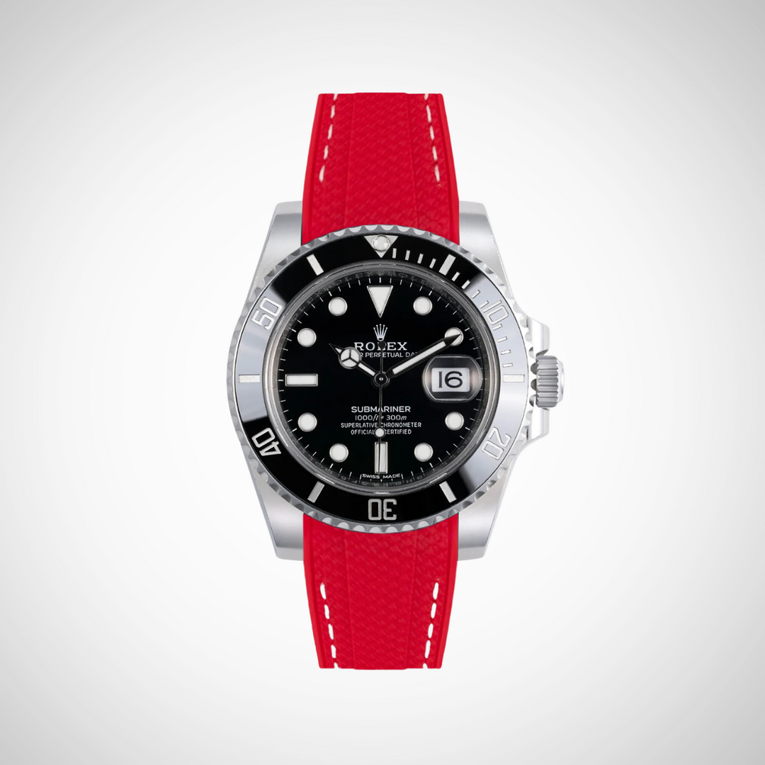 Rubber Flex Thread Curved Strap for Rolex Submariner