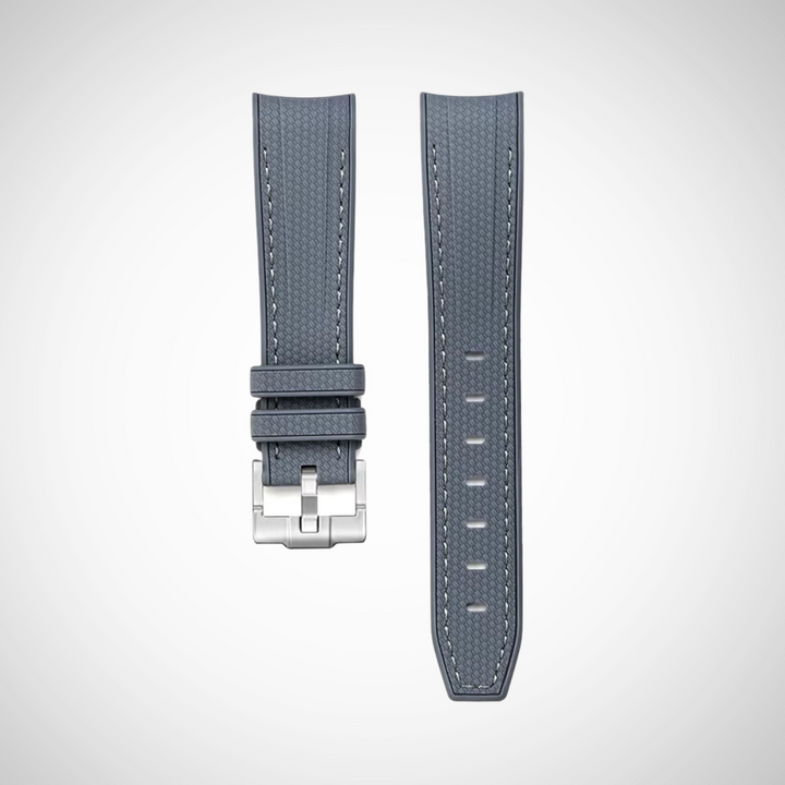 Rubber Flex Thread Curved Strap for Omega X Swatch MoonSwatch Mission to the Super Blue Moonphase