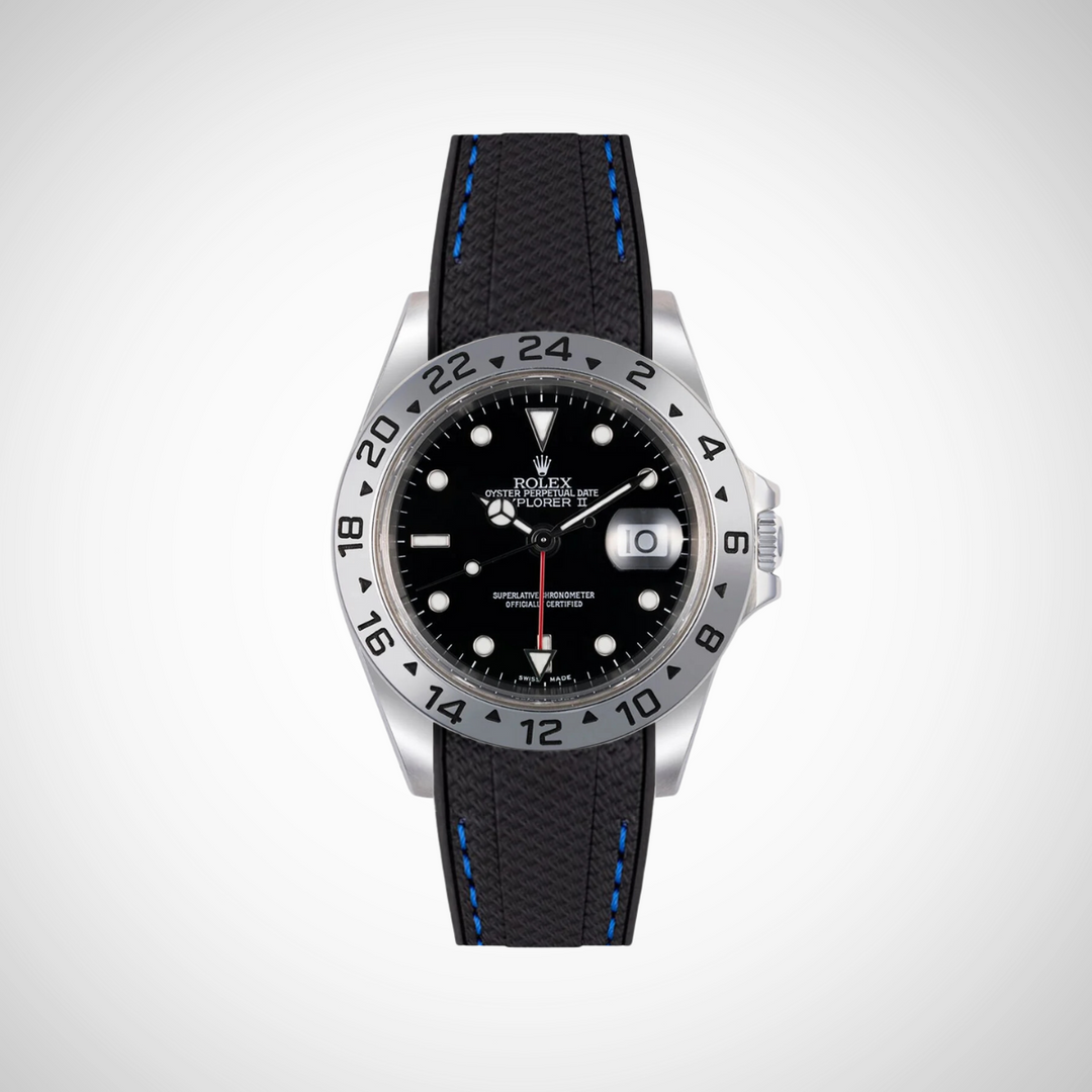 Rubber Flex Thread Curved Strap for Rolex Explorer II 16570