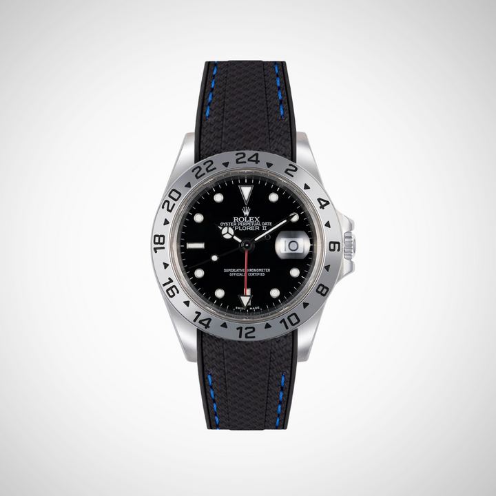 Rubber Flex Thread Curved Strap for Rolex Explorer II 16570