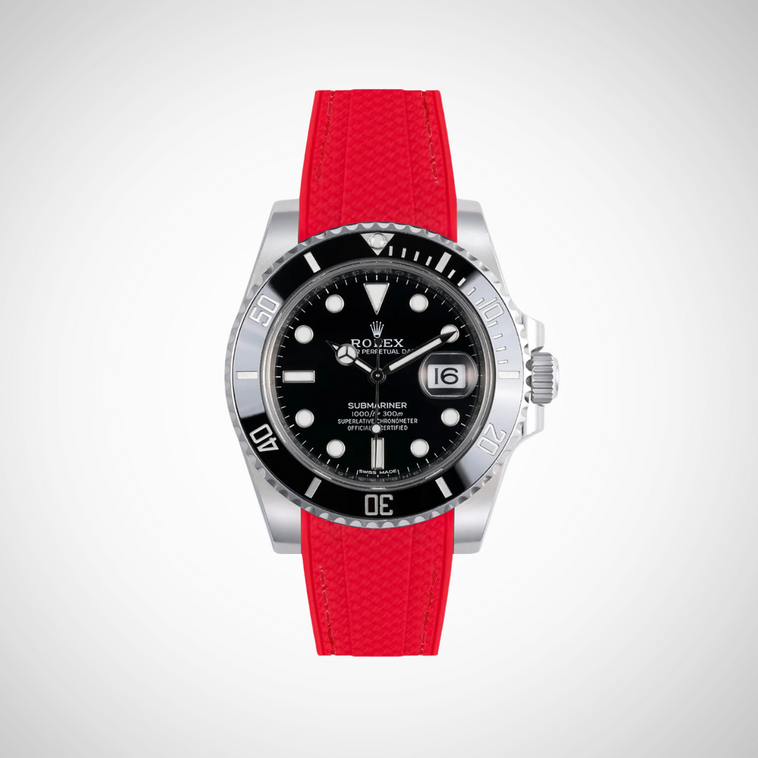Rubber Flex Thread Curved Strap for Rolex Submariner