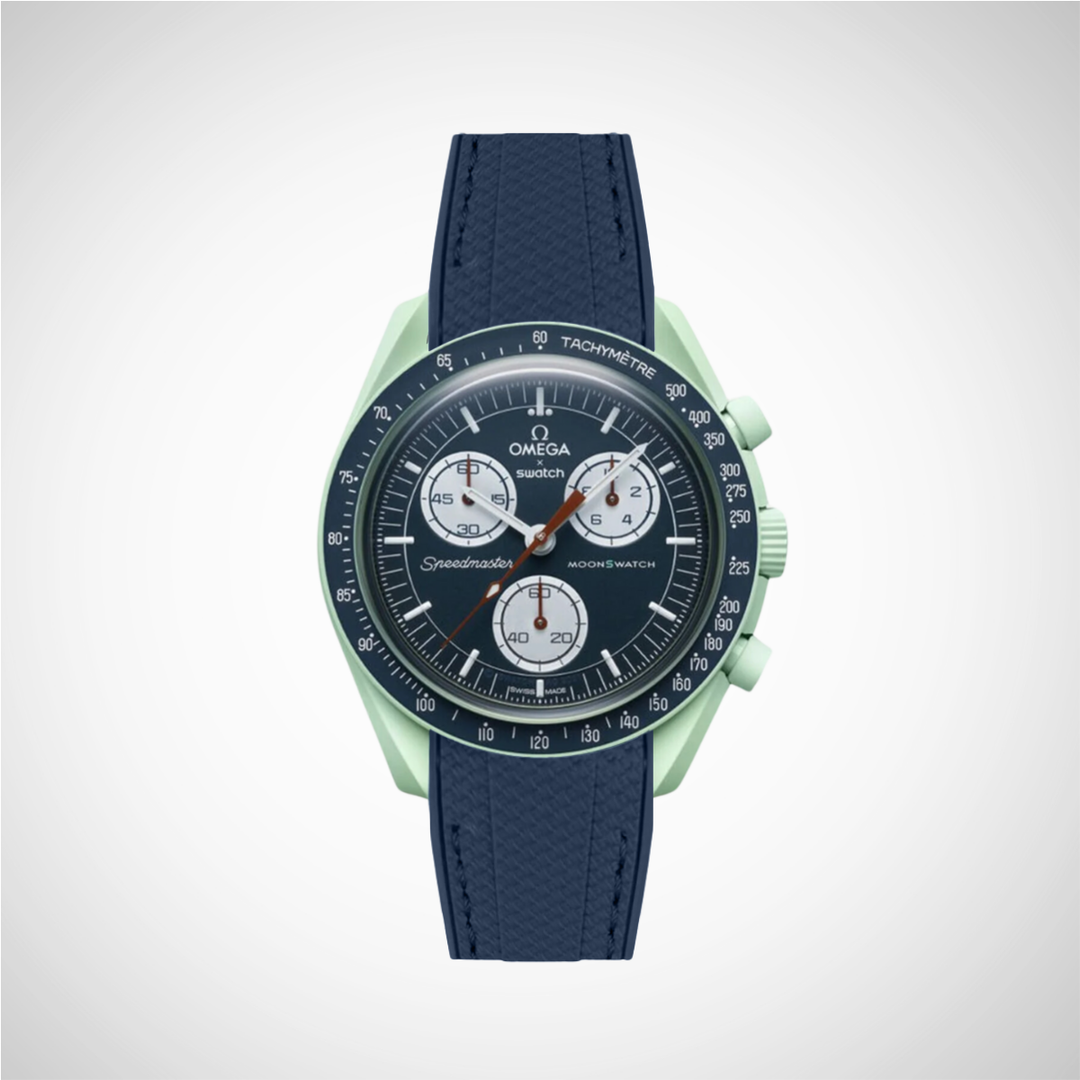 Rubber Flex Thread Curved Strap for Omega X Swatch MoonSwatch Mission on Earth