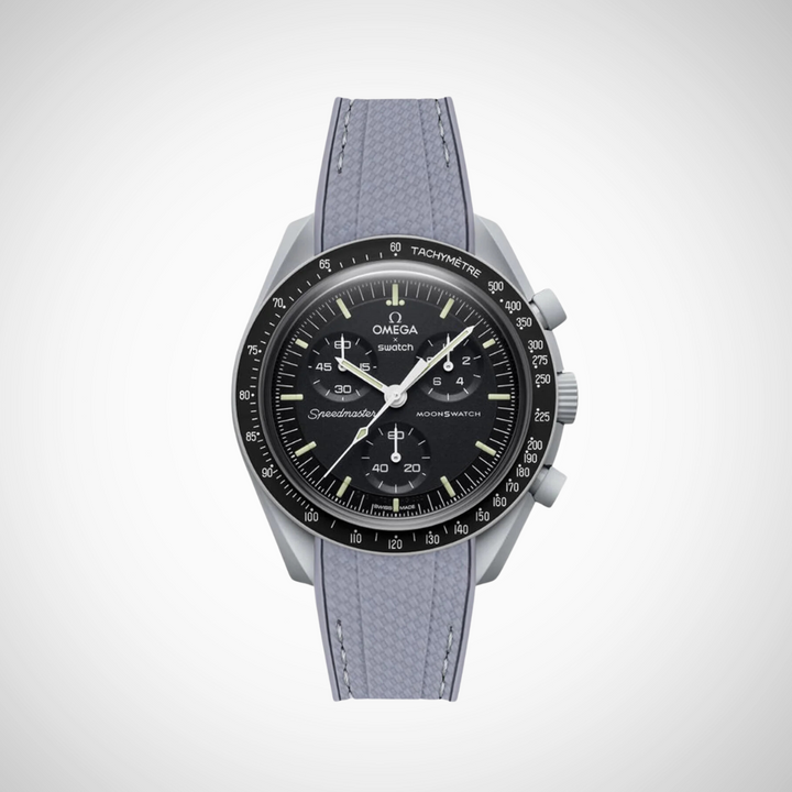 Rubber Flex Thread Curved Strap for Omega X Swatch MoonSwatch Mission to the Moon