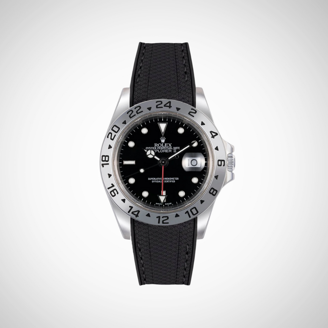 Rubber Flex Thread Curved Strap for Rolex Explorer II 16570