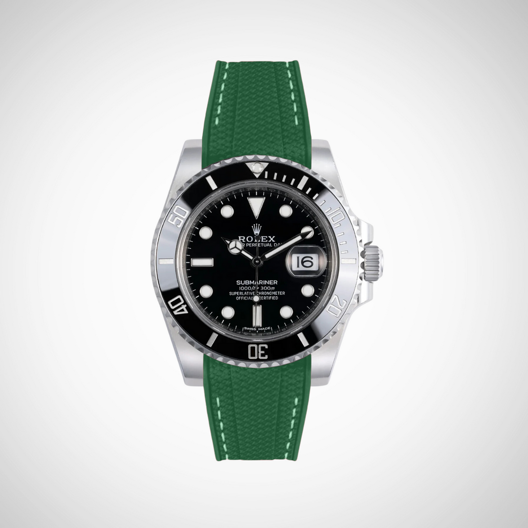 Rubber Flex Thread Curved Strap for Rolex Submariner