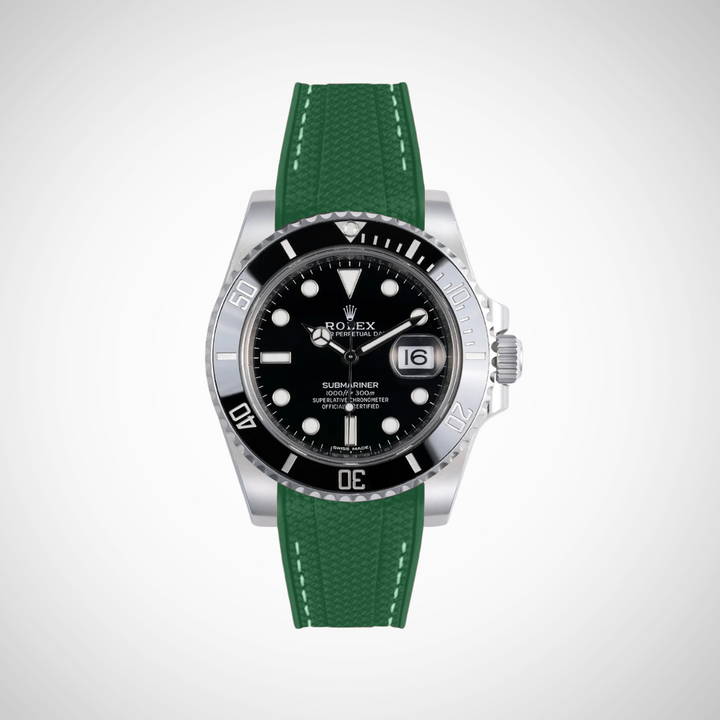 Rubber Flex Thread Curved Strap for Rolex Submariner