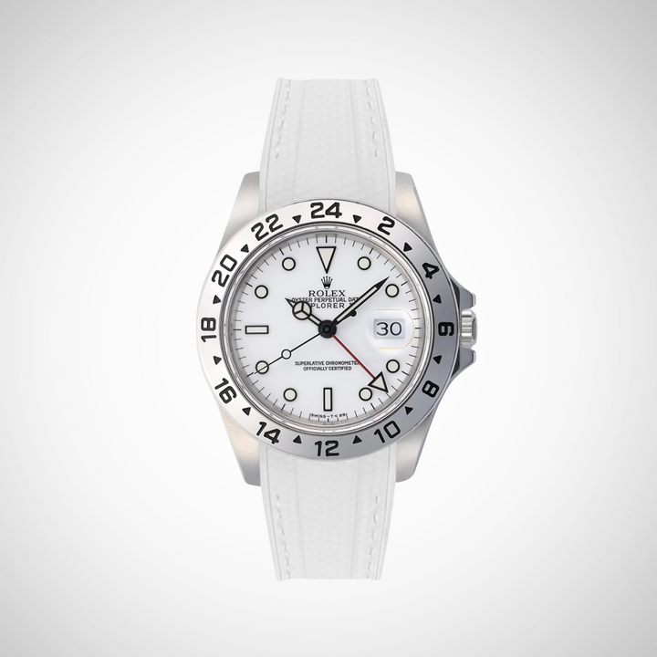 FKM Rubber Curved Strap for Rolex Explorer II 16570