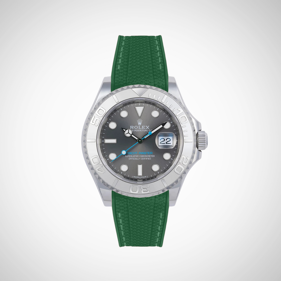 Rubber Flex Thread Curved Strap for Rolex Yacht-Master