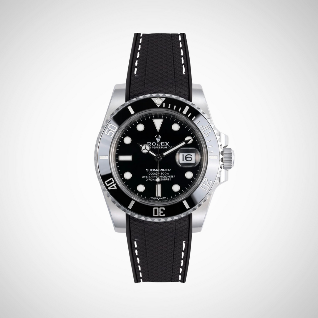 Rubber Flex Thread Curved Strap for Rolex Submariner