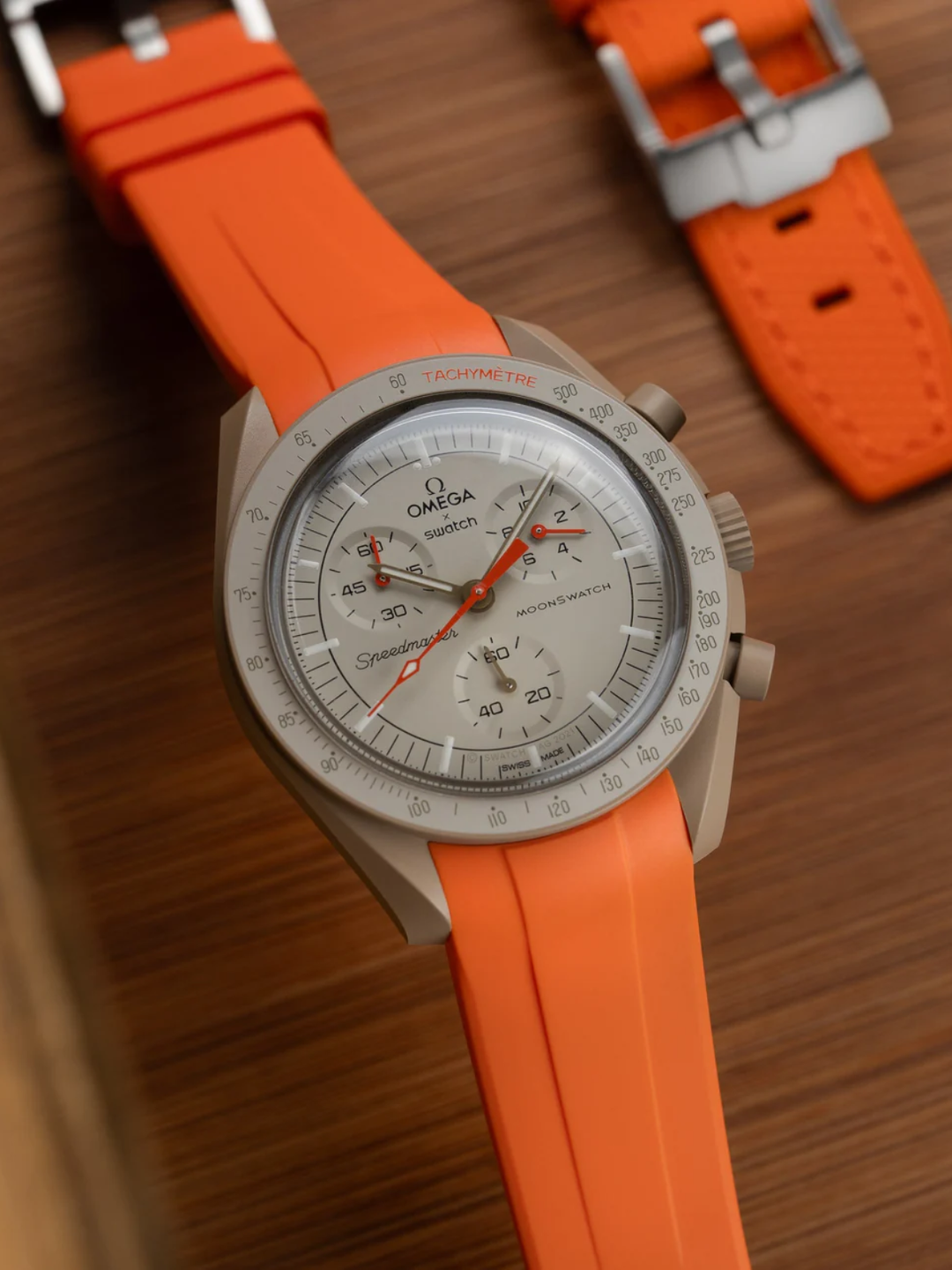 FKM Rubber Curved Strap for Omega X Swatch MoonSwatch Mission to the Moon