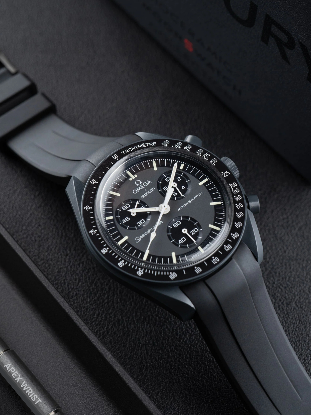 FKM Rubber Curved Strap for Omega X Swatch MoonSwatch Mission to Mercury