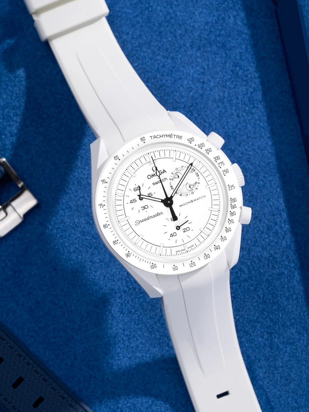 FKM Rubber Curved Strap for Omega X Swatch MoonSwatch Mission to The Moonphase