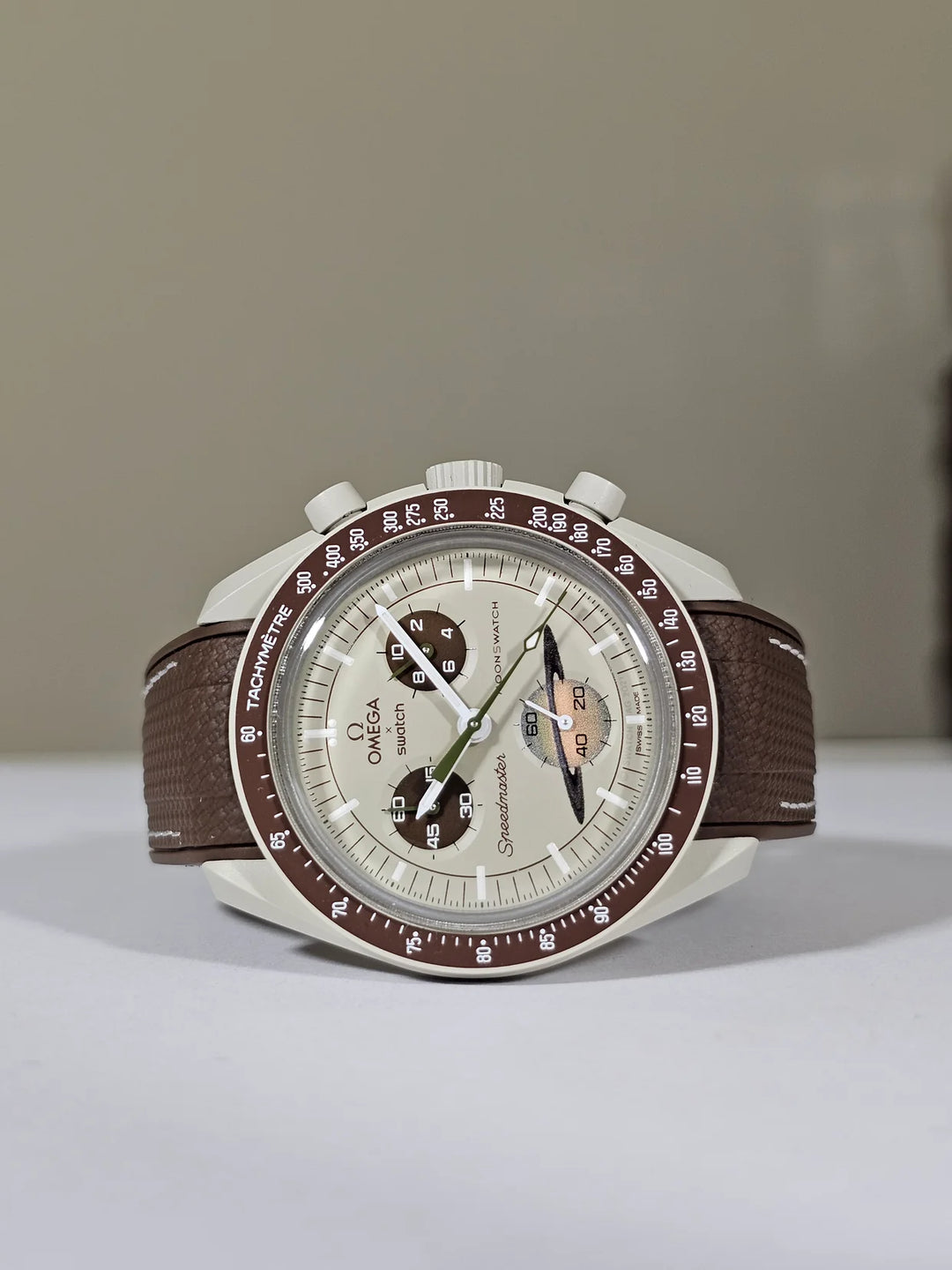 Rubber Flex Thread Curved Strap for Omega X Swatch MoonSwatch Mission to The Moonphase