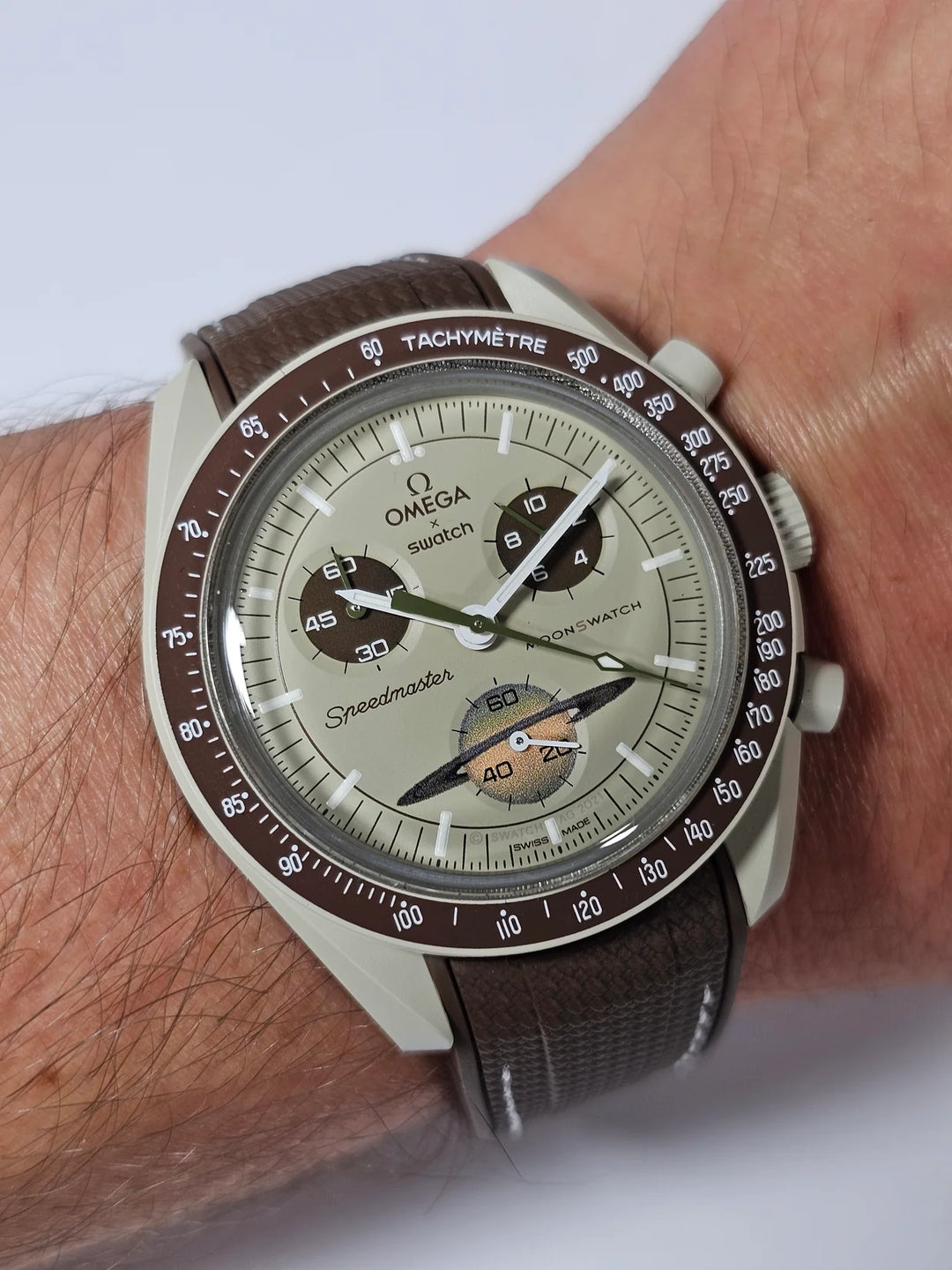 Rubber Flex Thread Curved Strap for Omega X Swatch MoonSwatch Mission to Jupiter