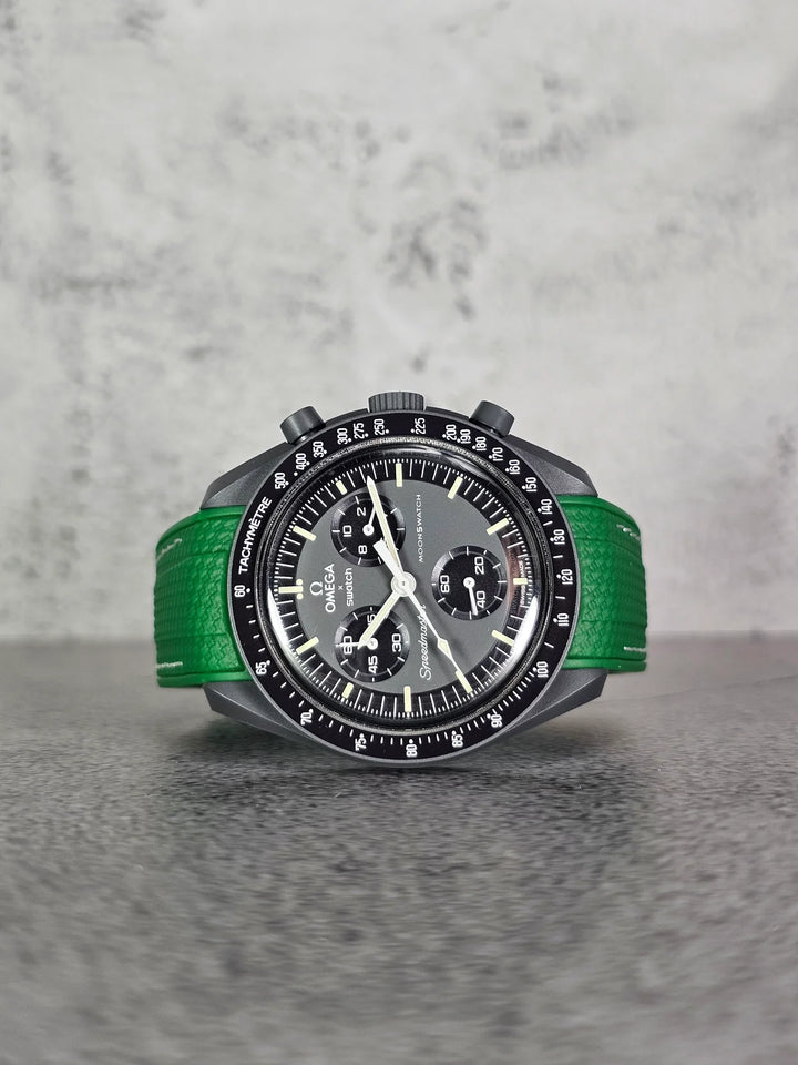 Rubber Flex Thread Curved Strap for Omega X Swatch MoonSwatch Mission to the Moon