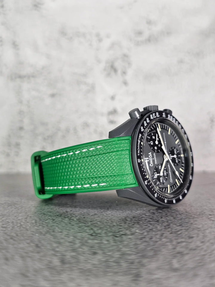 Rubber Flex Thread Curved Strap for Omega X Swatch MoonSwatch Mission to the Moon