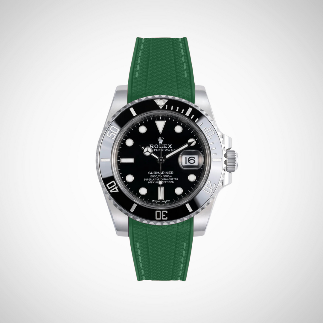 Rubber Flex Thread Curved Strap for Rolex Submariner
