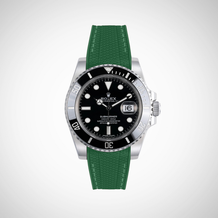 Rubber Flex Thread Curved Strap for Rolex Submariner