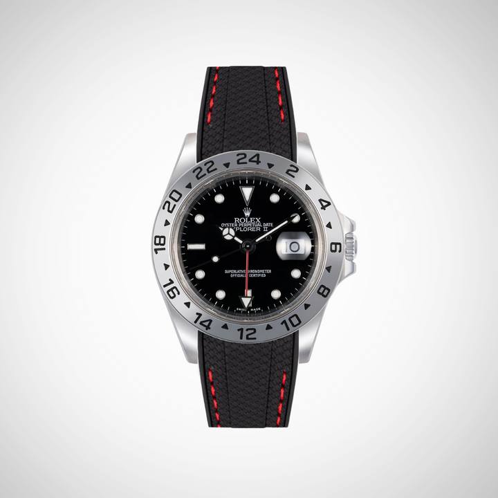 Rubber Flex Thread Curved Strap for Rolex Explorer II 16570